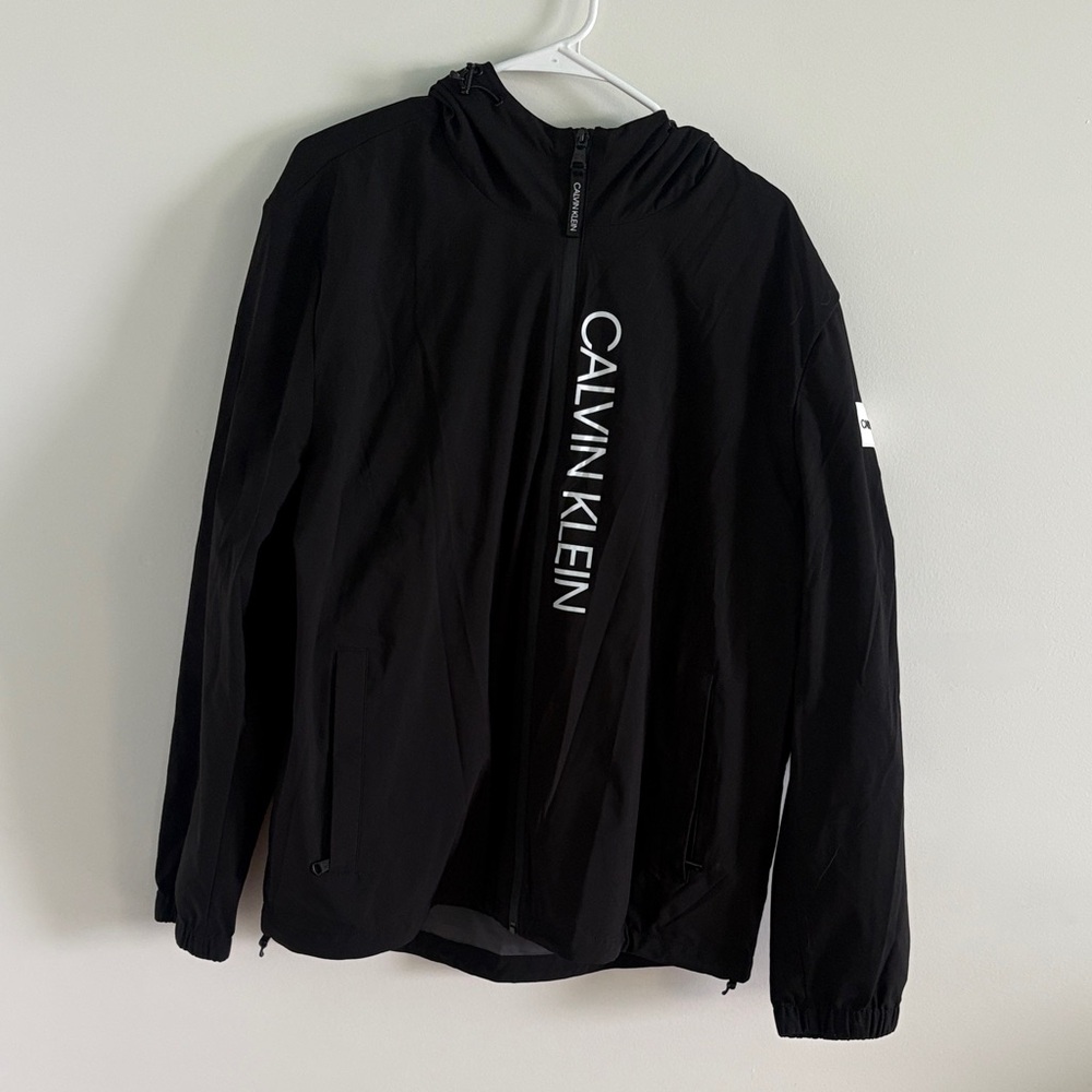 Calvin Klein Black Hooded Windbreaker